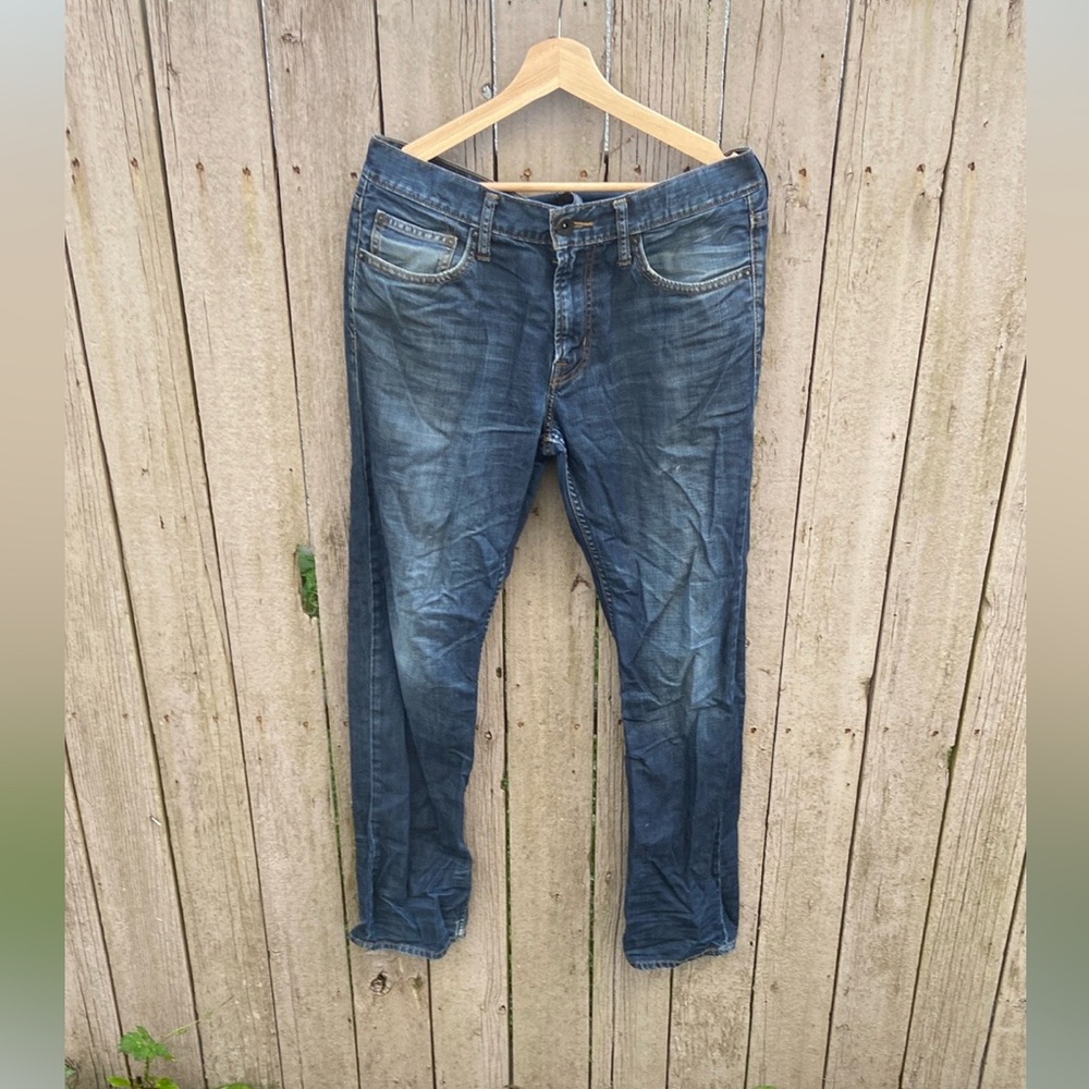 Vintage American Eagle Outfitters Blue Relaxed Jeans with Natural Fading